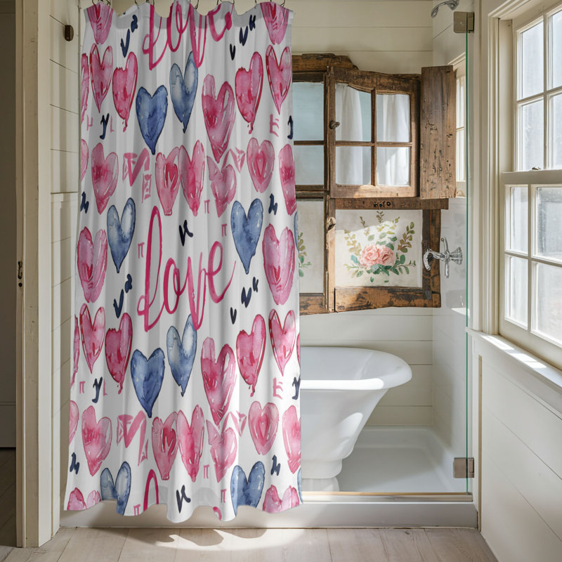 Aimer Text Designs - Rideau de douche standard 1 pièce, H 74 po x l 71 po