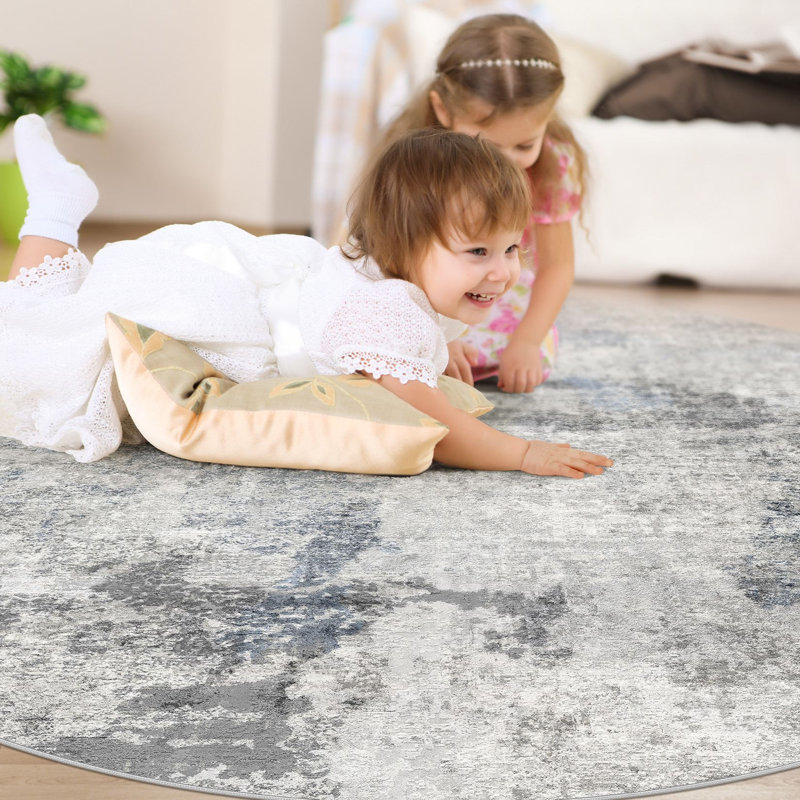 Dagmar Washable Boho Large Neutral Vintage Soft Rug Stain Resistant Distressed Farmhouse Non-Slip Indoor Floor Carpet for Bedroom Nursery Kids Office Dining Room