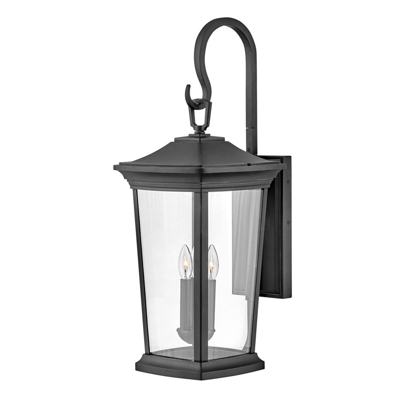 Bromley 3-Light Wall Mount Sheperd's Hook Lantern, Museum Black, Yes