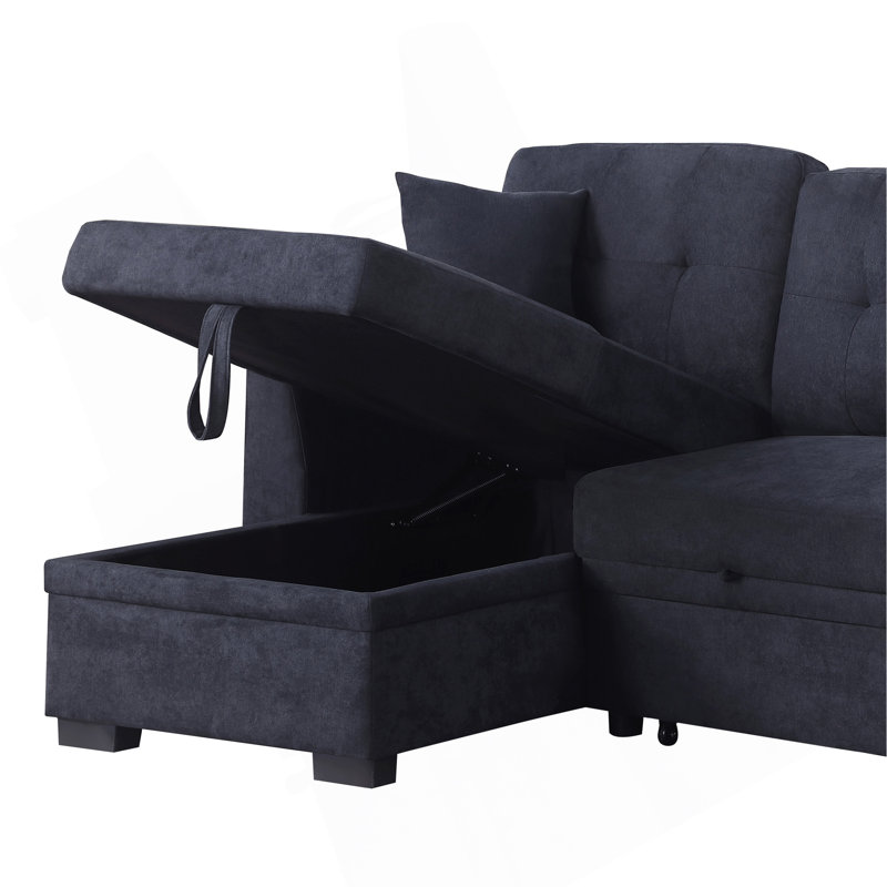 Sectional Sofa Bed, Dark Blue