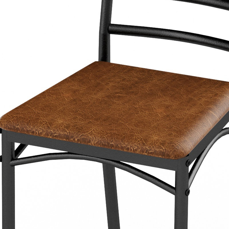 Ensemble de table de salle à manger 5 pièces avec 4 chaises, Brun foncé / noir