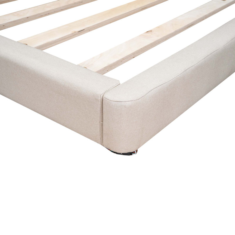 Tammika Upholstered Platform Bed, Beige, Full