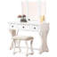 Ensemble de meuble-lavabo de chambre à coucher avec tabouret pliable et tiroirs en miroir-59476639
