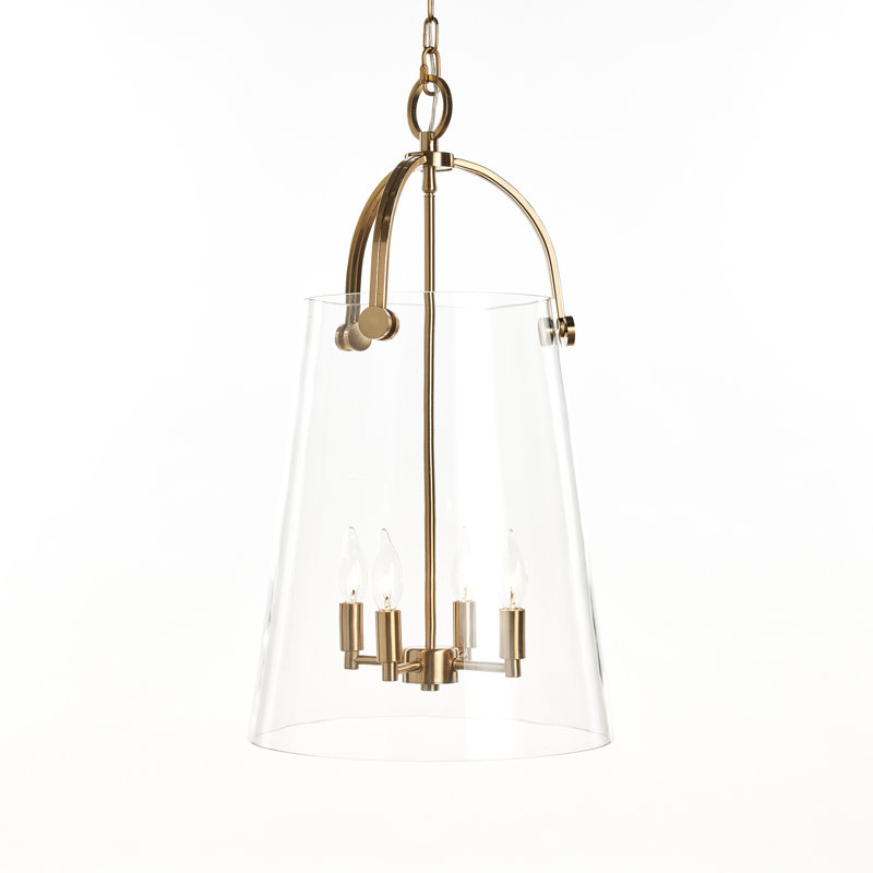 Luminaire suspendu Zelio, Doré, H 26 po x l 15 po x P 15 po