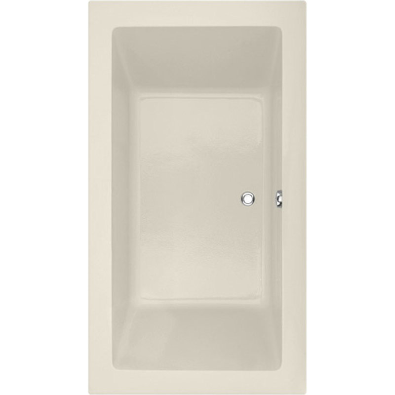 Danika 73'' x 41'' Air Acrylic Bathtub, Biscuit, Polished Chrome