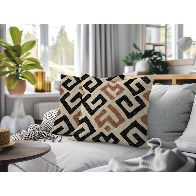 Coussin intérieur / extérieur Tara, 16 x 16, Noir