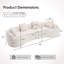 Canapé courbé désossé, canapé modulaire à compression de 110 po, blanc haute densité, canapé-lit pour salon, salon, appartement, chenille-1750617447