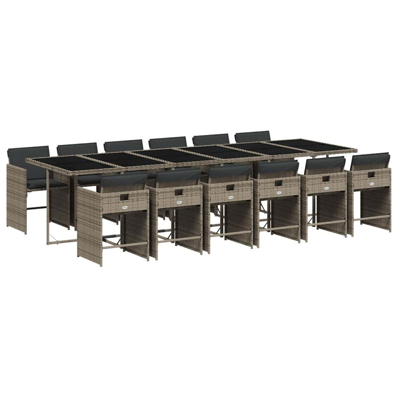 Patio Dining Set Table,, Grey, 73 cm H x 330 cm W x 106 cm D, Grey