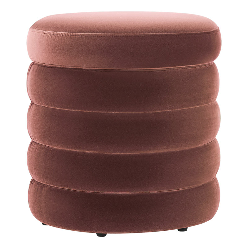 Repose-pieds rembourré avec rangement Neroli, Velours brun rougeâtre Falkirk
