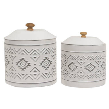 Black and White Canister Set Kitchen Cookie Jar, Decorative