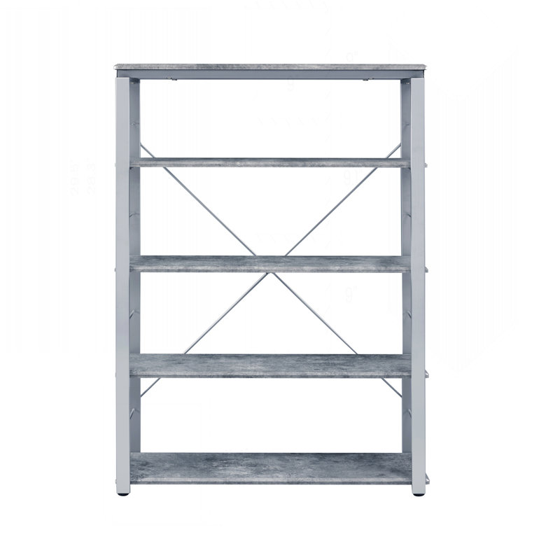 Versatile Metal and Wood Bookshelf with Multiple Compartments for Organized Storage