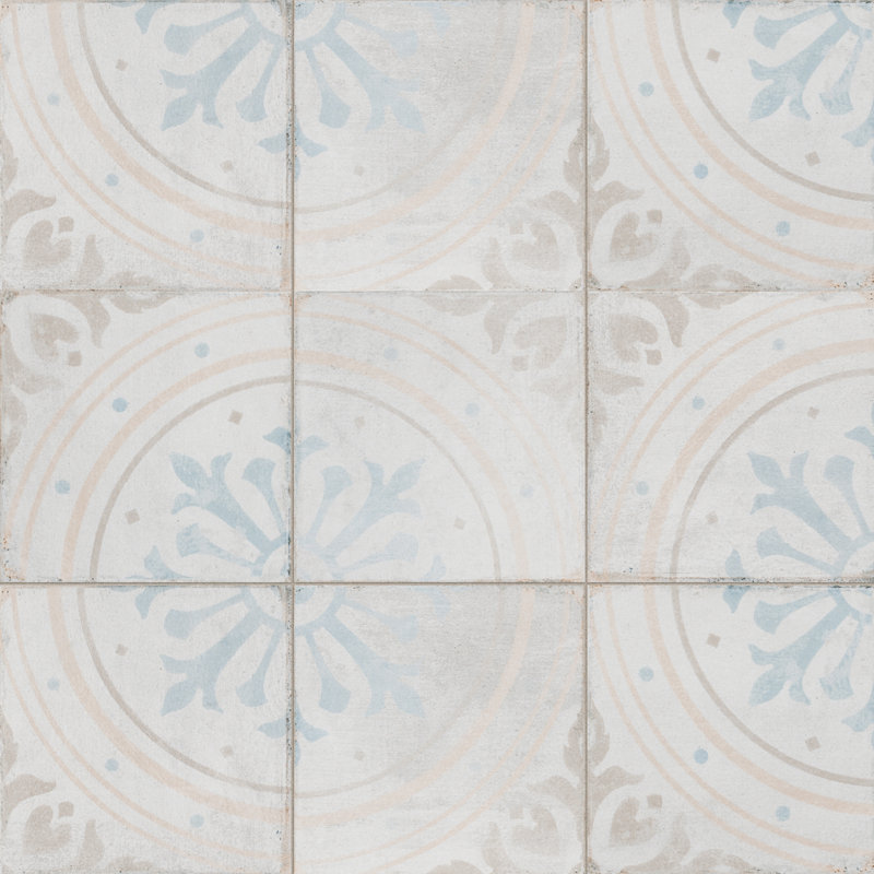Carreau de porcelaine à motif pour mur et plancher 6 po x 6 po Barcelona