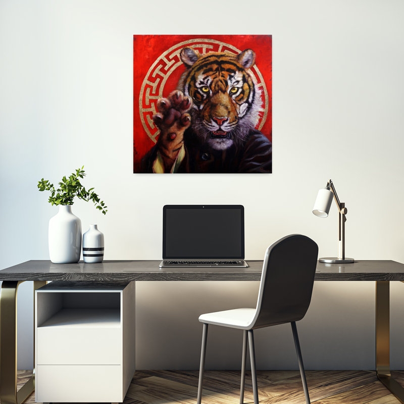 Légende de griffe de tigre, art contemporain urbain, H 18 po x l 18 po