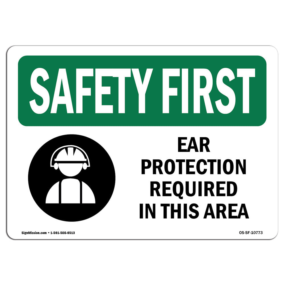 SignMission Ear Protection Required in This Area Sign Wayfair