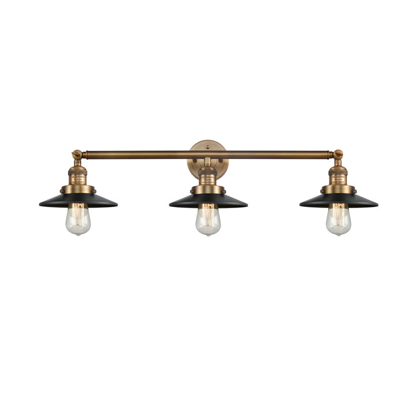 Krysia 3 - Light Dimmable Vanity Light, Matte Black, Brushed Brass