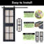 Homacer Navy 32in x 84in 8-Lite Glass Design Unassembled & Finished Barn Door with Hardware Kit, interior use only-128877542