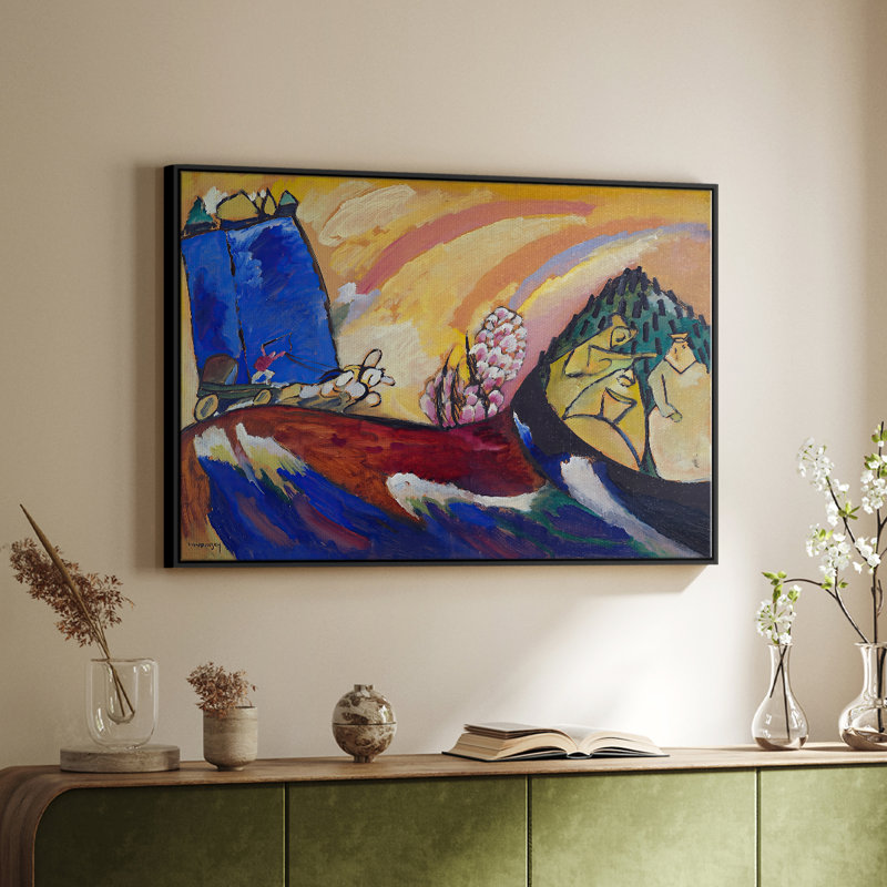 "Peinture avec troïka", toile de Wassily Kandinsky, 24 po x 36 po, Noir