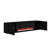 High Gloss 67 In. Black Tv Stand, Sleek Lines, Honeycomb Pattern, Golden Electroplated Handle, Multimedia Storage Paint Media Contemporary Look, Double Door Design, Open Shelf For Decoration, Quick