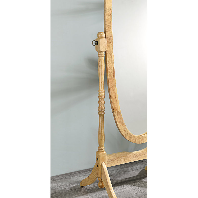 Standing Wooden Floor Mirror, Natural