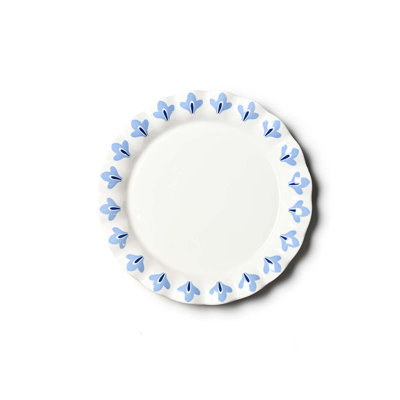 French Blue Sprout 6 Ruffle Dessert Plate