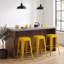 Ensemble de 4 tabourets de bar en métal sans dossier, hauteur comptoir 61 cm (24 po), pour îlot de cuisine, style industriel avec pieds amovibles, résistants à l'eau et à la rouille.-313783251