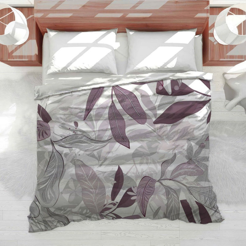 Leaf Design Bedding Cool Pattern Comforter Neutral, Twin Comforter