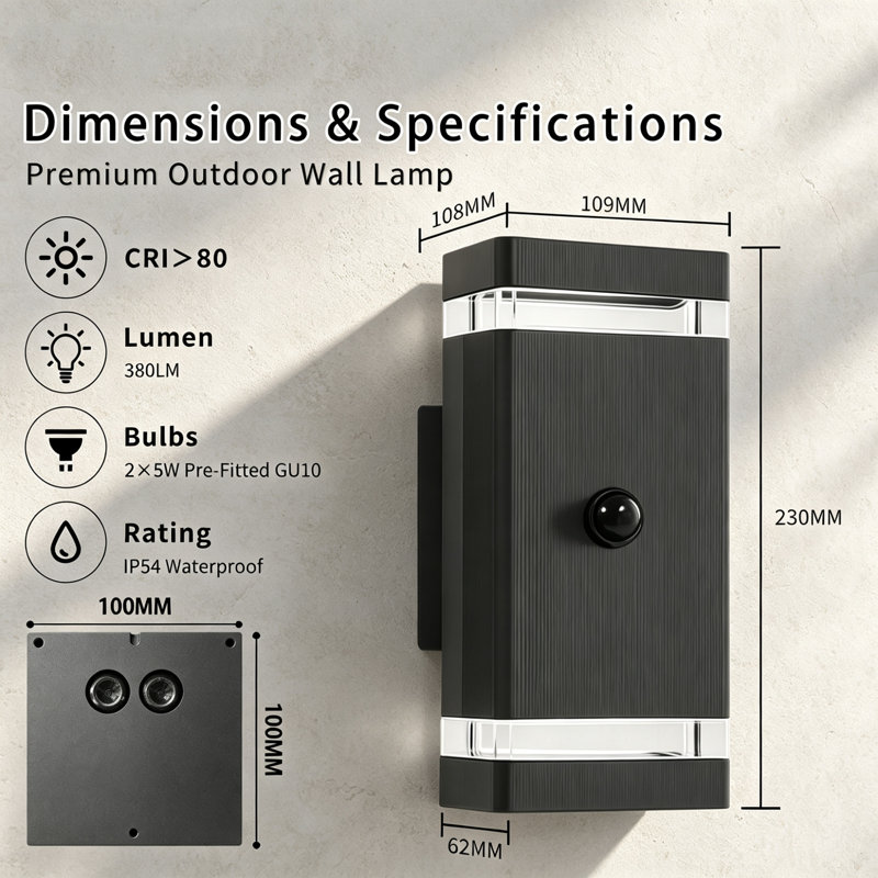 Anthracite Grey Plug-in Outdoor Sconce