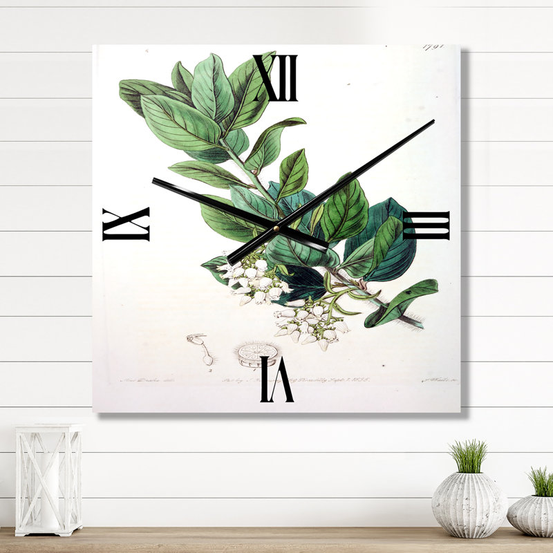 Horloge murale rétro Vintage Botanicals XX, Grand