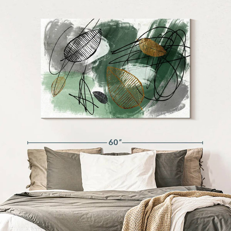 Harnek Abstract Fallen Leaves, 34" H x 51" W