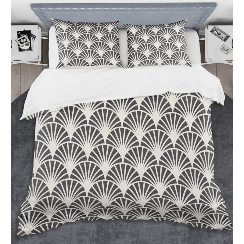 Retro Art Deco - Mid century bedding set - Modern Mid-century Bed cover set, Twin Duvet Cover + 1 Sham