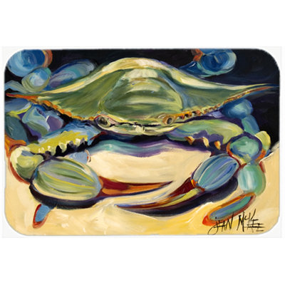 Blue Crab Rectangle Glass Cutting Board