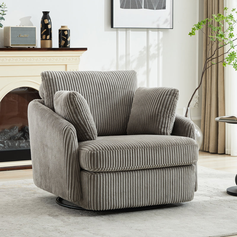Fauteuil pivotant gris Cozy