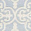 Tapis bleu clair / ivoire en laine touffeté à la main Ame-24824725