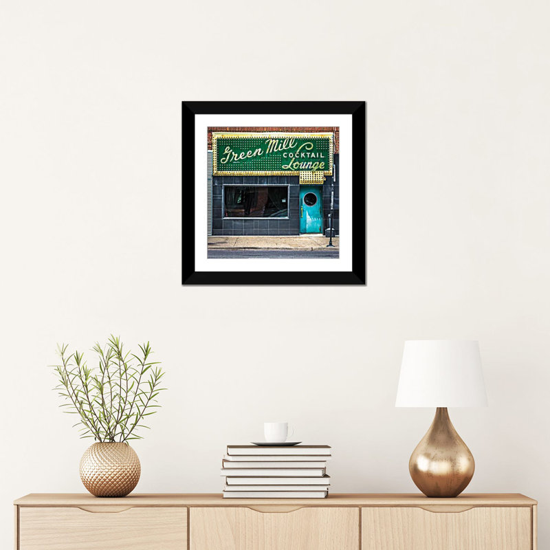 «Green Mill Cocktail Lounge» par Raymond Kunst, impression sur toile tendue, H 24 po x l 24 po x P 1 po, Blanc