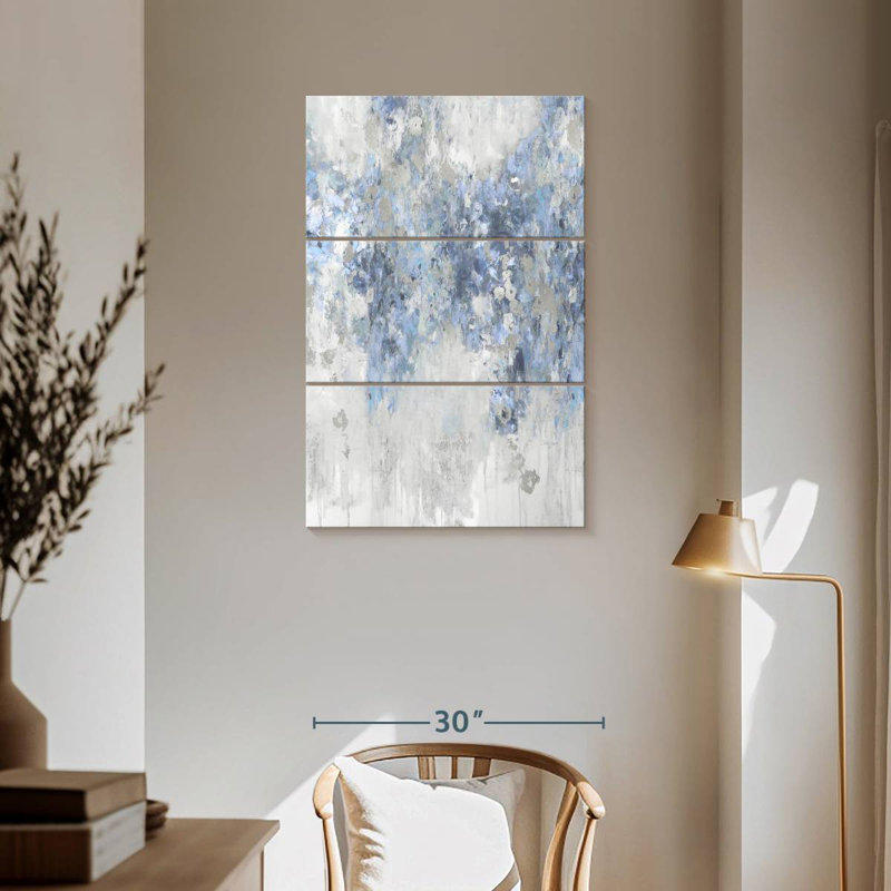 Avery Cascade Blue With Silver, 57" H x 36" W