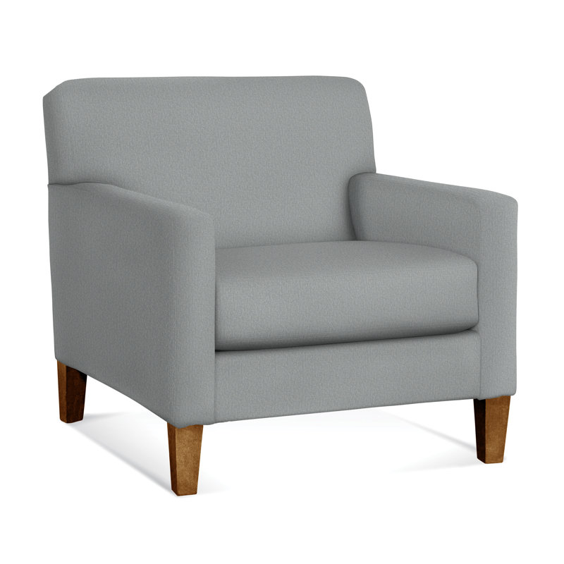 Tampa Upholstered Armchair, Honey, Light Blue Performance Fabric; 0851-55