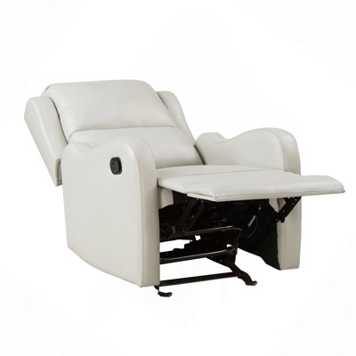 Faux Leather Upholstery Glider Reclining Chair 1Pc Living Room Furniture Comfort Seating Gentle Motion
