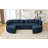 114.9" Blue Boneless With - Combined Functionality, Curved End Ottomans, 24.4" Seat Depth, High Density Foam And Soft Boucle Surface Design, Deep Seating, Pocket Springs Lumbar Support Pillows-1759432943