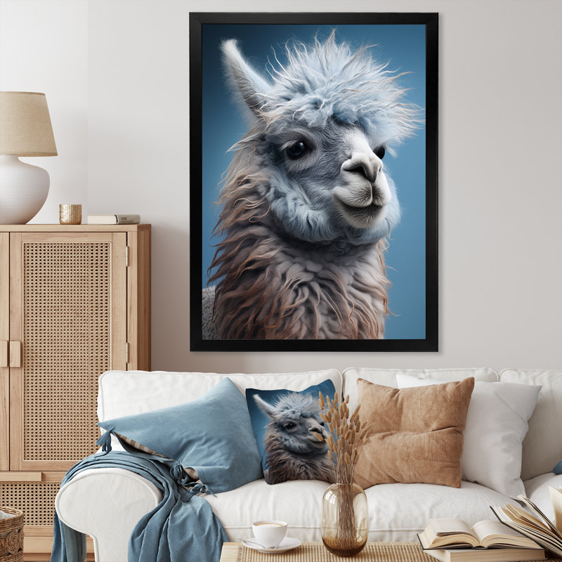 Alcapas Whispering II - animaux, art mural sur toile, H 32 po x l 16 po x P 1 po, Cadre photo noir