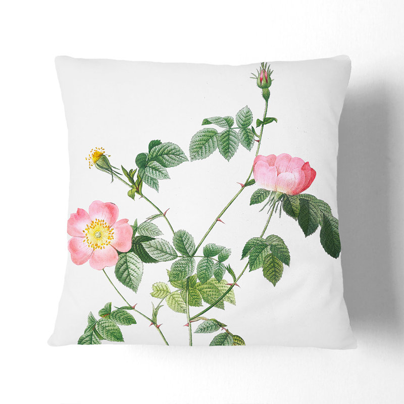 Floral Square Cushion, White, 55 x 55 cm