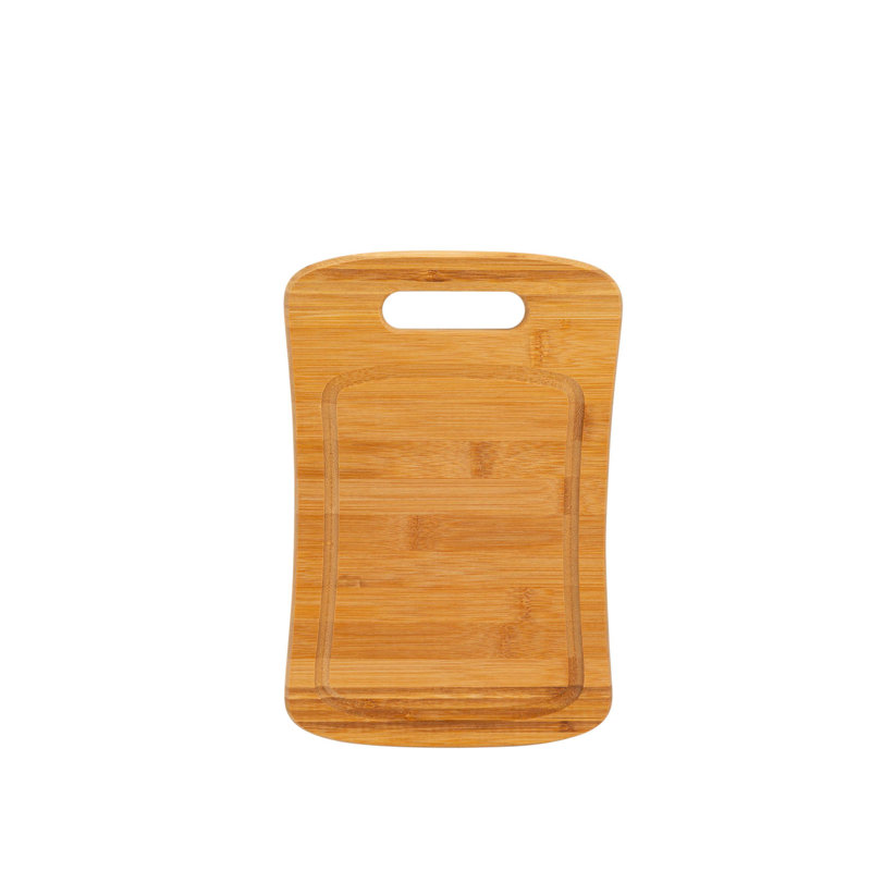Medium Natural Bamboo Rectangular Cutting Board with Handle