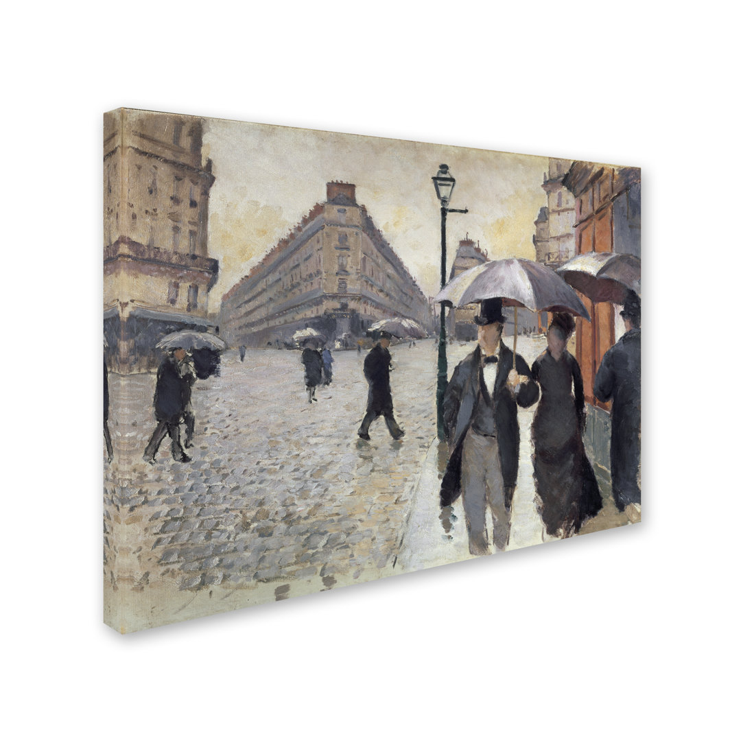 'Rainy Day in Paris' Print on Wrapped Canvas Trademark Fine Art 
