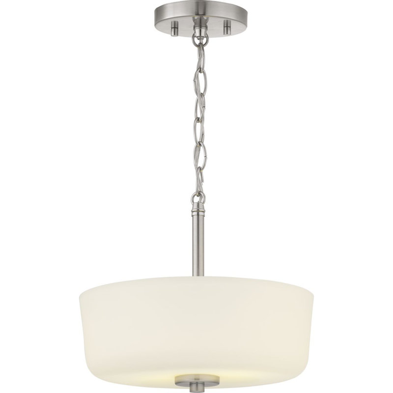 Luminaire suspendu cylindrique à 2 lumières Aiana, Nickel brossé