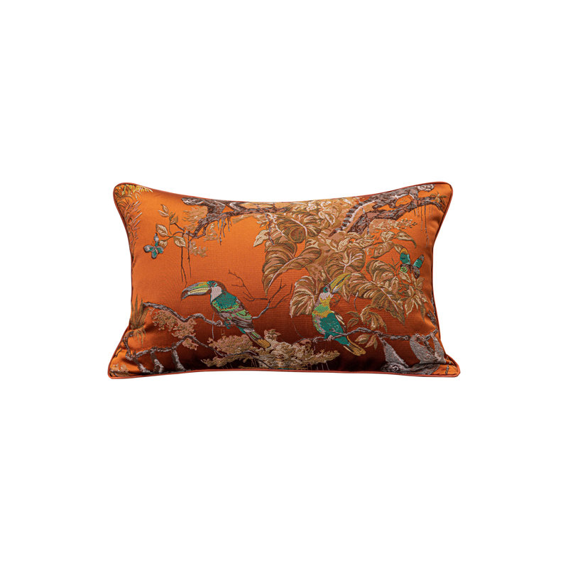 Animal Print Cotton Blend Reversible Pillow Cover, Orange, 12"H x 20"H