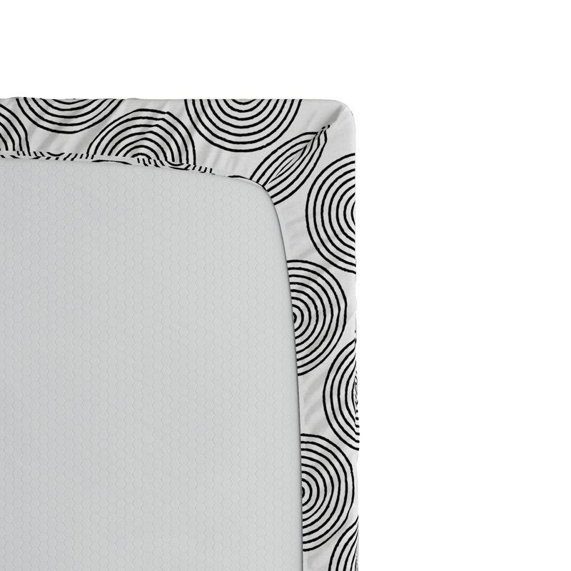 Microfiber Geometric Fitted Sheet, Queen Fitted Sheet