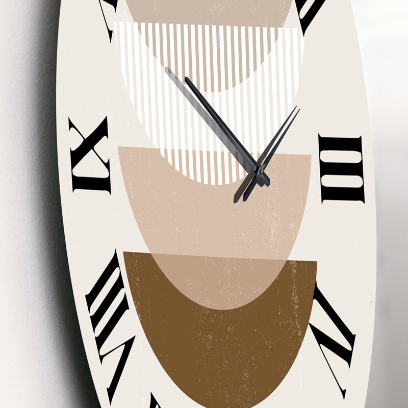 Abstrait géométrique abstrait soleil lune III - horloge murale moderne, Moyen
