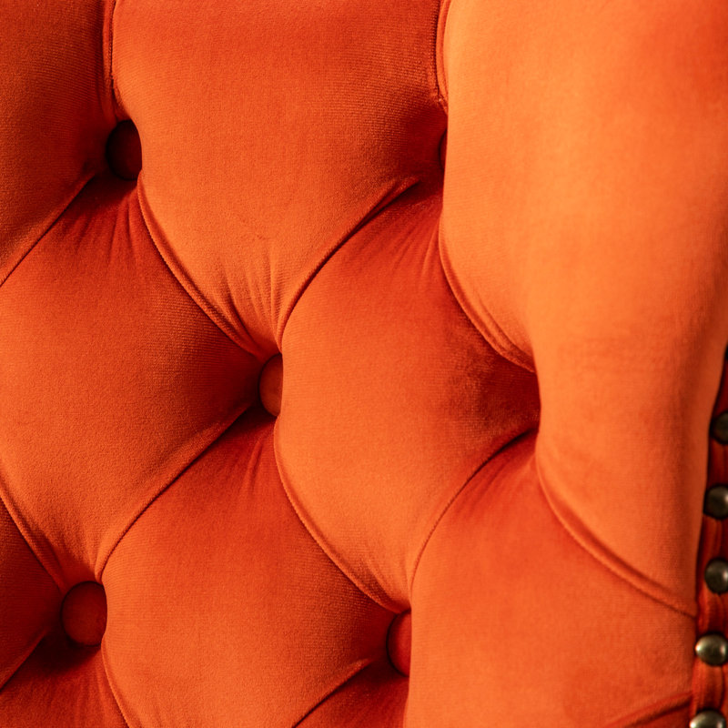De 2 sièges pivotants en velours orange moderne, siège réglable de 25 à 33 pouces, base stable de 17,7 pouces pour la maison et l'îlot de cuisine - hauteur, base de 17,7 po de large, îlot de pub confortable à l'arrière,