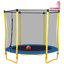 Mini trampoline d'extérieur et d'intérieur pour tout-petits avec enceinte, panier de basketball et ballon inclus