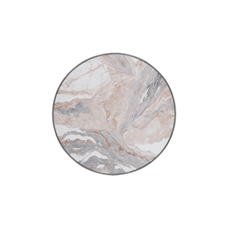 Machine Washable Gray Area Rug, Round 8'