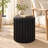 14.6''W X 17''H Round End Table And Side Table With Golden Rim,Black